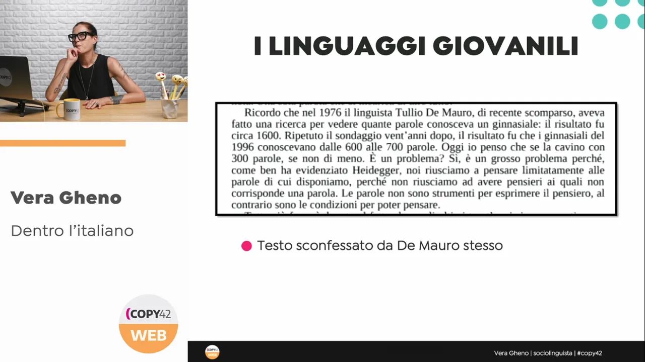 Vera Gheno italiano corretto Copy42 Academy